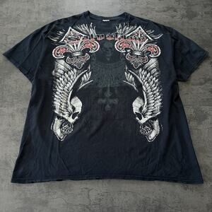 Vintage Salvation T-Shirt Mens XL Black Salvation Skull Graphic Y2K Grunge